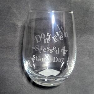 STRESSED AF Glass Handcrafted NWT